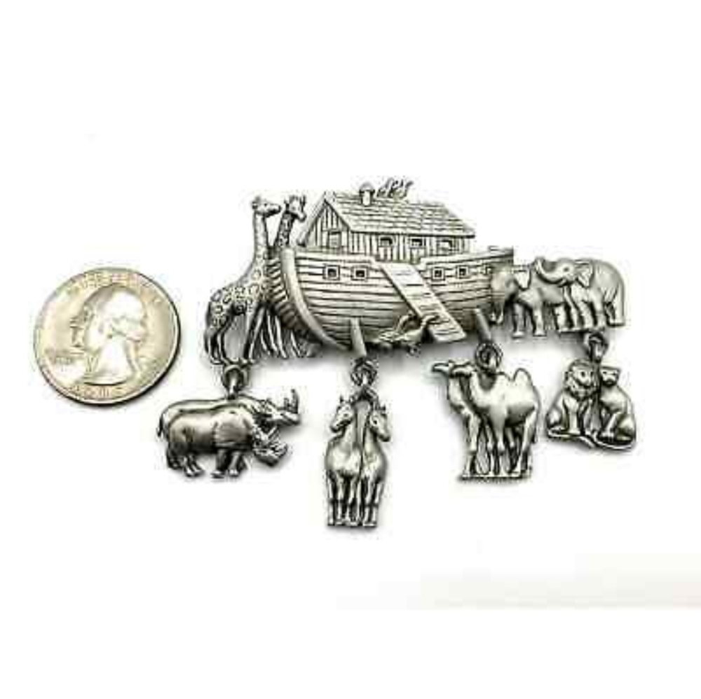 Vintage 90s Noah's Ark religious pin JJ designs - Picture 2 of 4